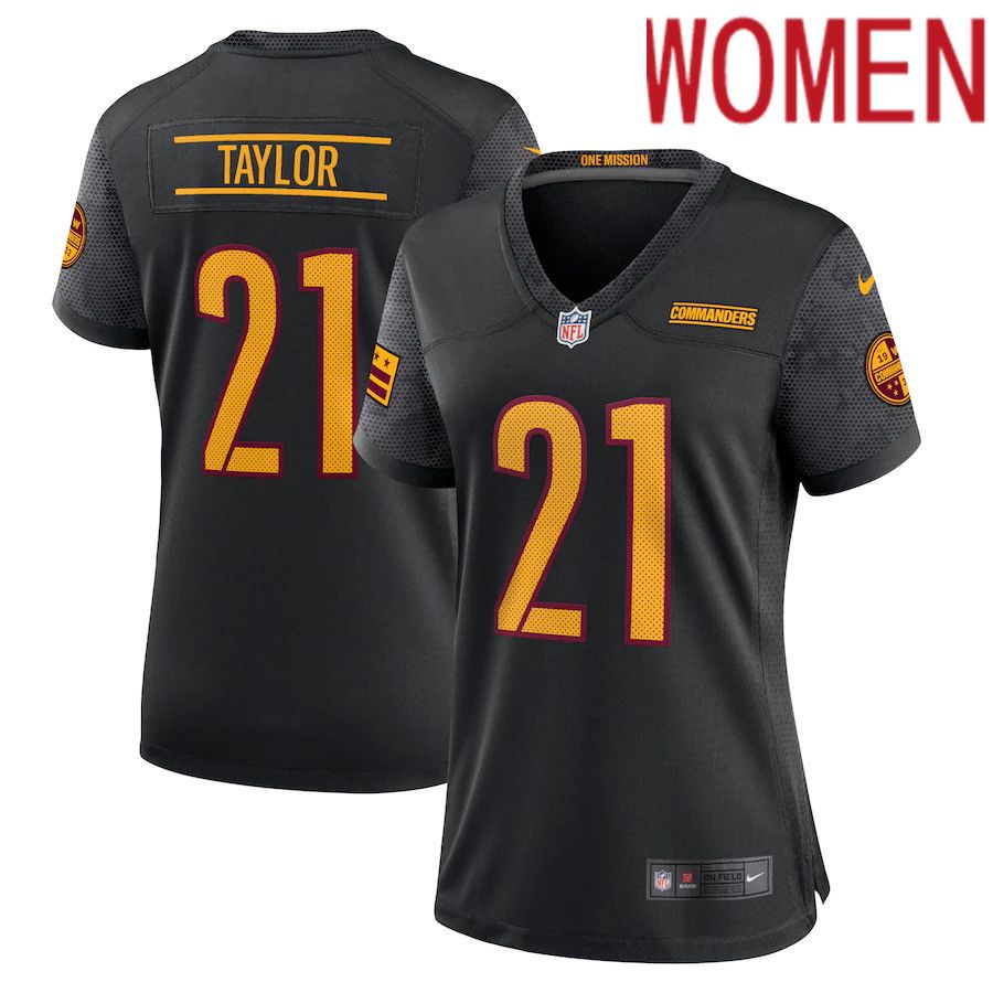 Women Washington Commanders #21 Taylor Nike Black Alternate Retired Player Game NFL Jersey